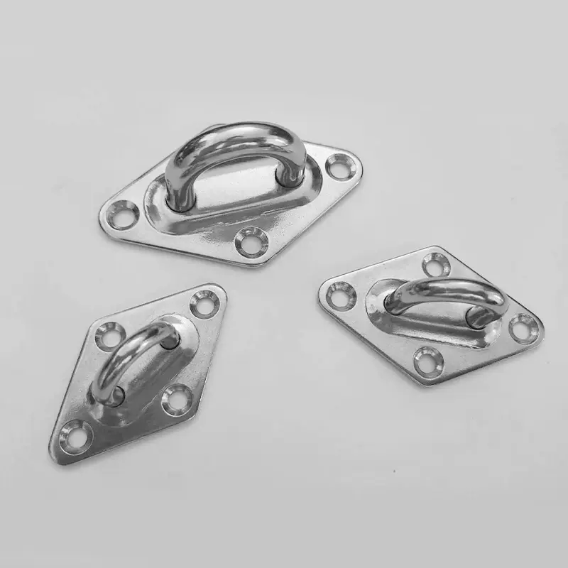 304不锈钢眼板 菱形门扣  遮阳帆棚配件船用五金方形底座