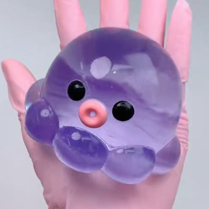Cross-Border Popular Octopus Squishy Toy, Slow Rebound Small Toy, Strawberry Squishy Stress Relief Toy, Stress-Relief Gadget, Customizable