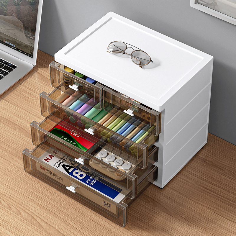 Caja de almacenamiento de escritorio tipo cajón el escritorio estudiantil puede superponer varias capas de documentos para ordenar el gabinete, el estante de almacenamiento de cosméticos