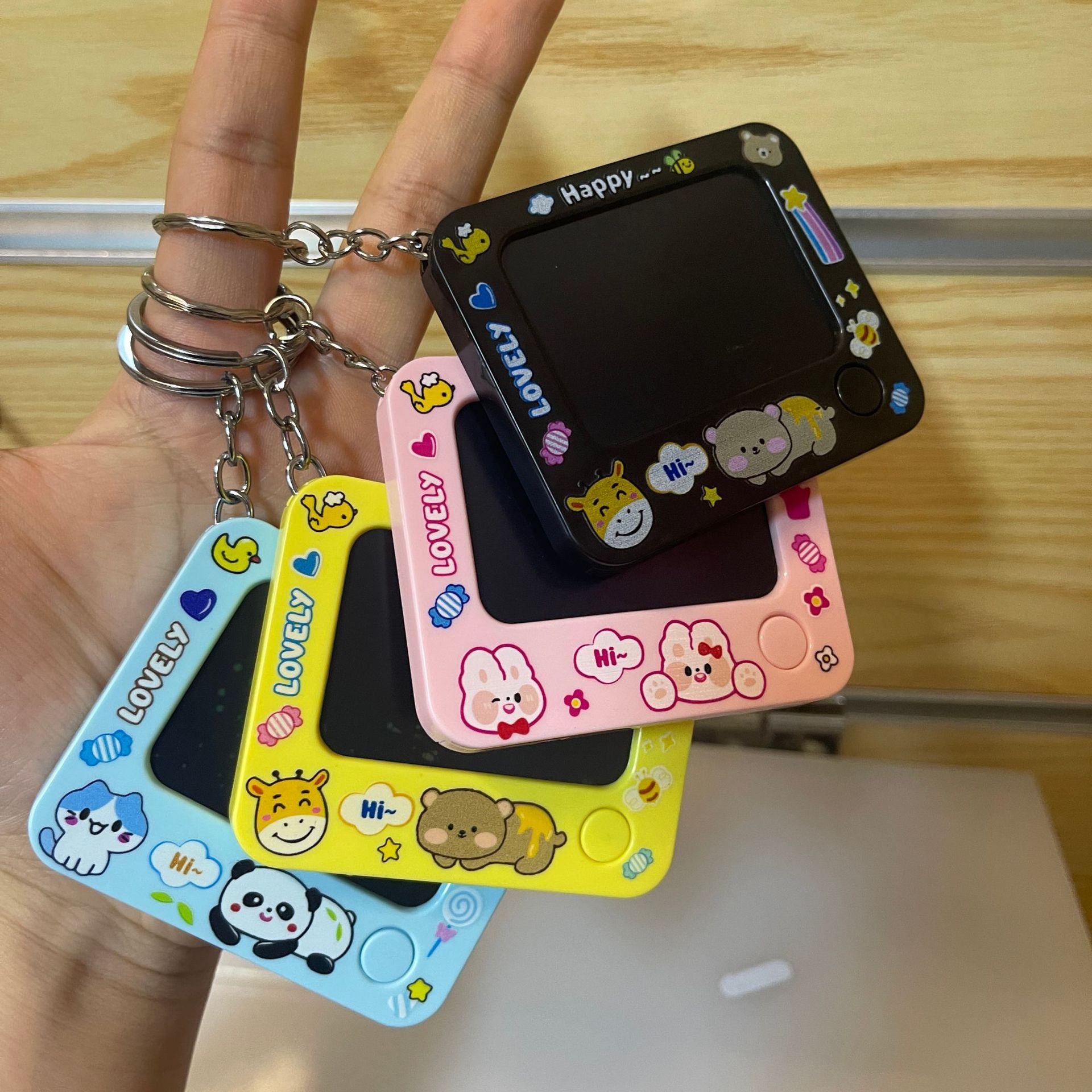 Cartoon Mini Doodle Board Keychain Figure Creative Cute Bag Pendant Couple Stress-Relief Gift Wholesale