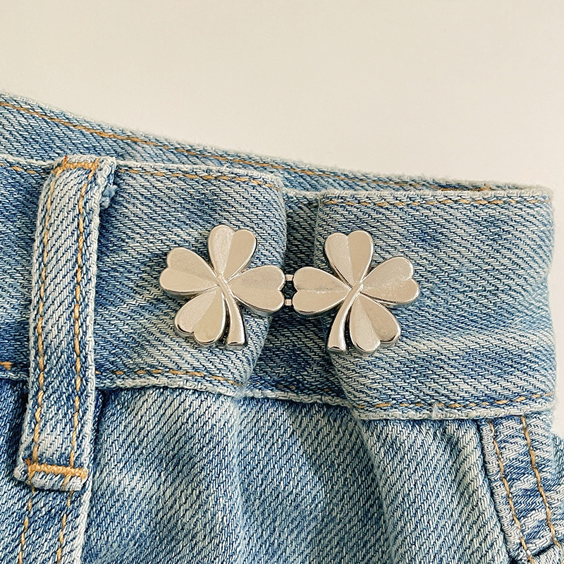 Botón de cintura de flores, botón de cintura de pantalones, botón de botón de jeans, botón de ajuste fijo