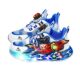 Wholesale men's shoes with lights for spring and summer 2025 new mesh breathable children's sneaker rotating buckle running shoes