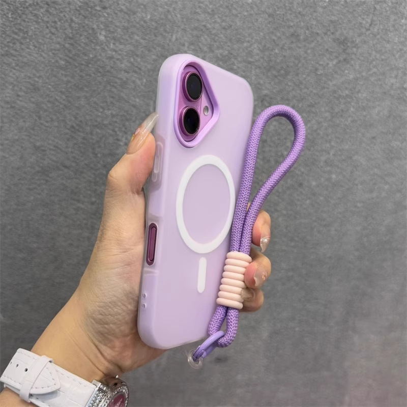 Piel exfoliante magnético IPhone16ProMax simple color sólido Apple 15pro funda para teléfono móvil adecuado para 12/13 suave