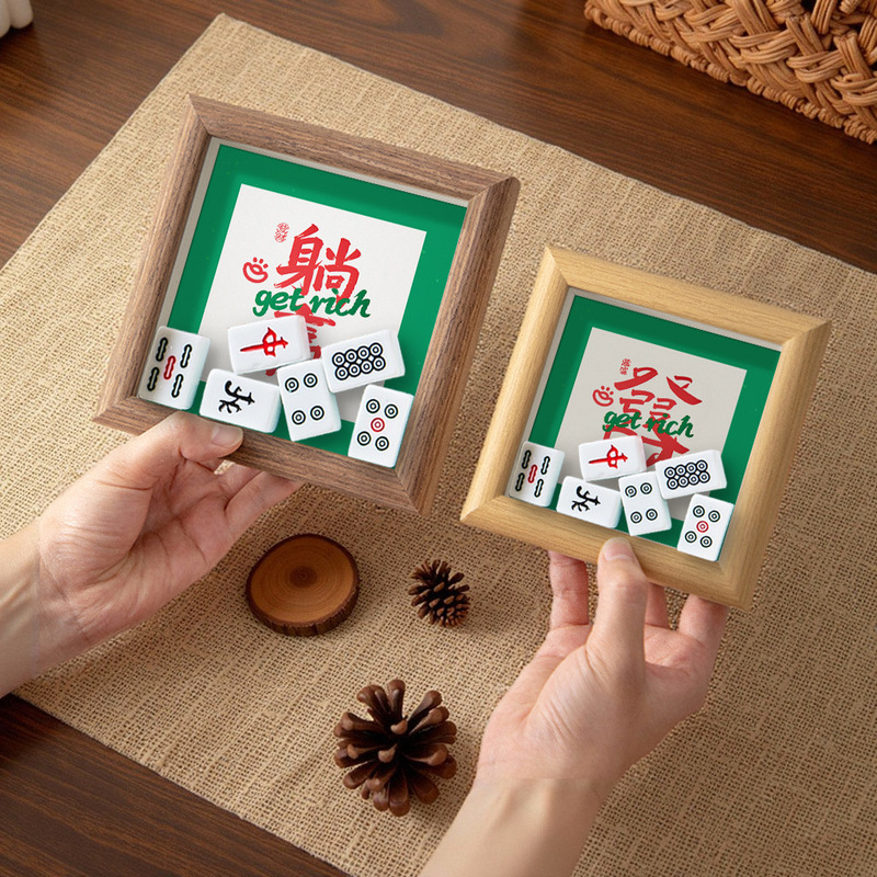 Creative Mahjong Gift, Three-Dimensional Hollow Photo Frame Display Stand, Birthday Gift for Best Friend, Fortune-Attracting Decoration Display Stand, Gift for Parents Creative Mahjong Gift, Three-Dimensional Hollow Photo Frame Display Stand, Birthday Gift for Best Friend, Fortune-Attracting Decoration Display Stand, Gift for Parents