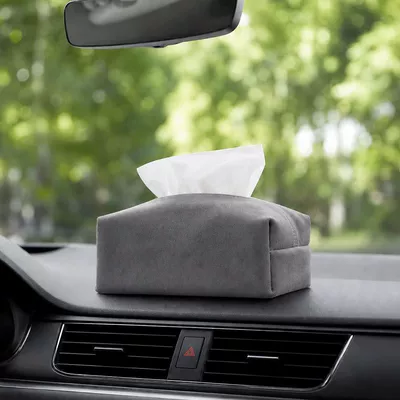 Magnetic car-mounted tissue box, roof-mounted tissue dispenser, sunroof in-car automotive accessory, strong magnetic storage for the front row (Car tissue box/set) - dark-gray