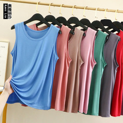 夏季寬鬆背心女莫代爾胖mm吊帶加大碼中年內搭t恤200斤無袖打底衫