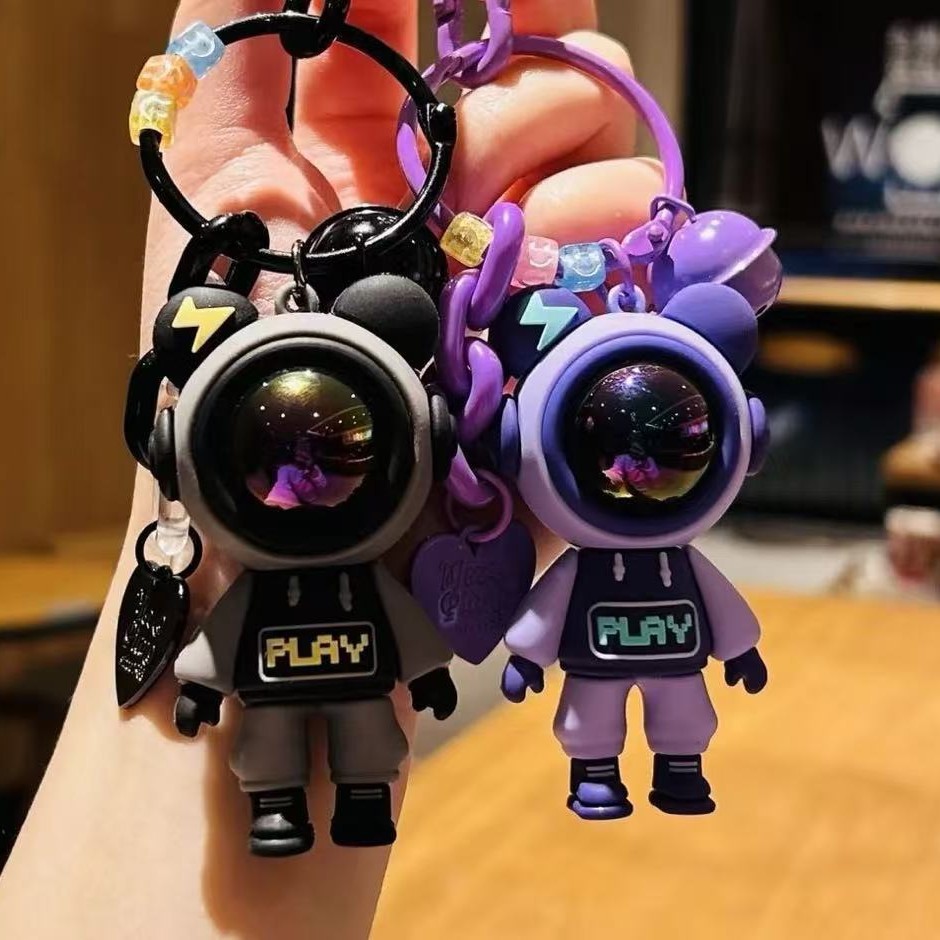 Lightning Bear Colgante de llavero anti-pérdida Personalidad creativa Cadena de coche Pareja Exquisito colgante de mochila de red neta