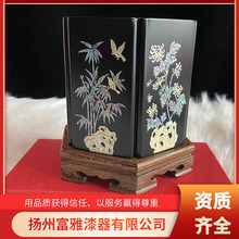 非遗漆器螺钿大笔筒送礼办公礼品