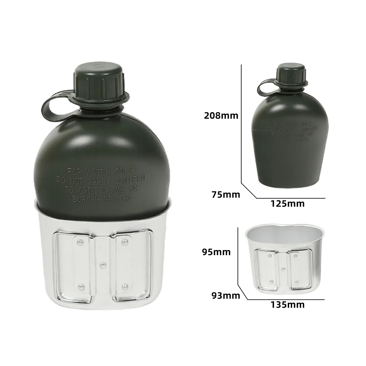 Fábrica de suministro directo de 1L botella de plástico británico campo multifuncional campamento al aire libre entrenamiento militar de supervivencia botella de entrenamiento militar image 3