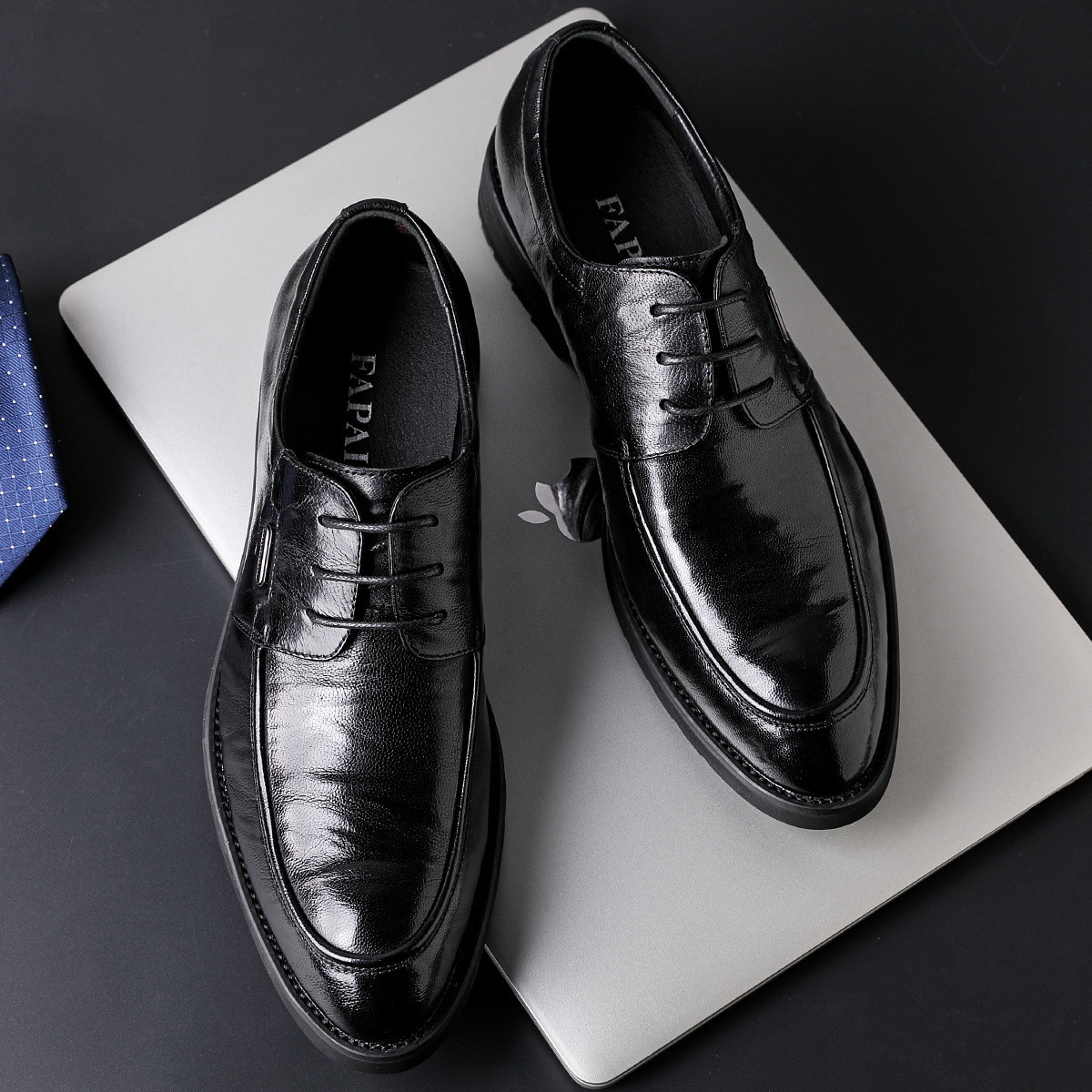 Men's leather shoes business formal wear genuine leather elevator commuter work shoes comfortable British suit bridegroom wedding men's shoes