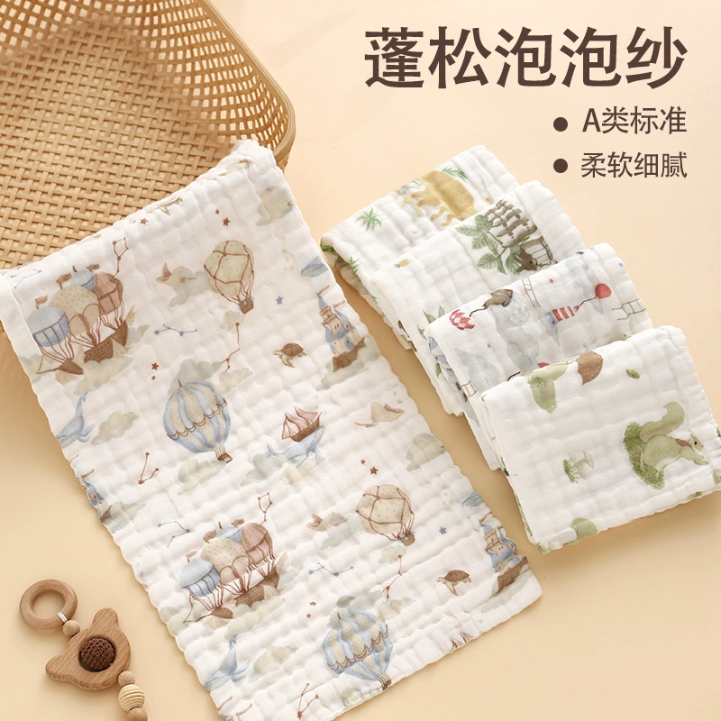 Детское полотенце для слюны, шестислойное хлопковое полотенце типа «сирсакер», маленькое полотенце для мытья лица, детское полотенце для ванны из чистого хлопка, детское полотенце для отрыжки