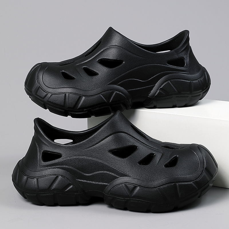 Baotou zapatillas para hombres de verano nuevo estilo de ropa exterior pisar mierda sensación deportiva juvenil agujero conducir sandálias de playa de tamaño grande