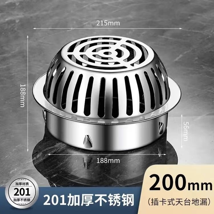 304 ステンレス鋼の屋上床排水管、厚みのあるカード式の詰まり防止メッシュフィルター、大排気量の浴室の消臭床排水管|undefined