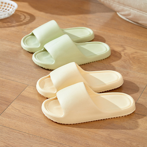 Step-on Feeling Slippers 2025 Summer Home Use Thick Sole Anti-slip Bathroom Shower Cool Slippers for Women Couples Slippers
