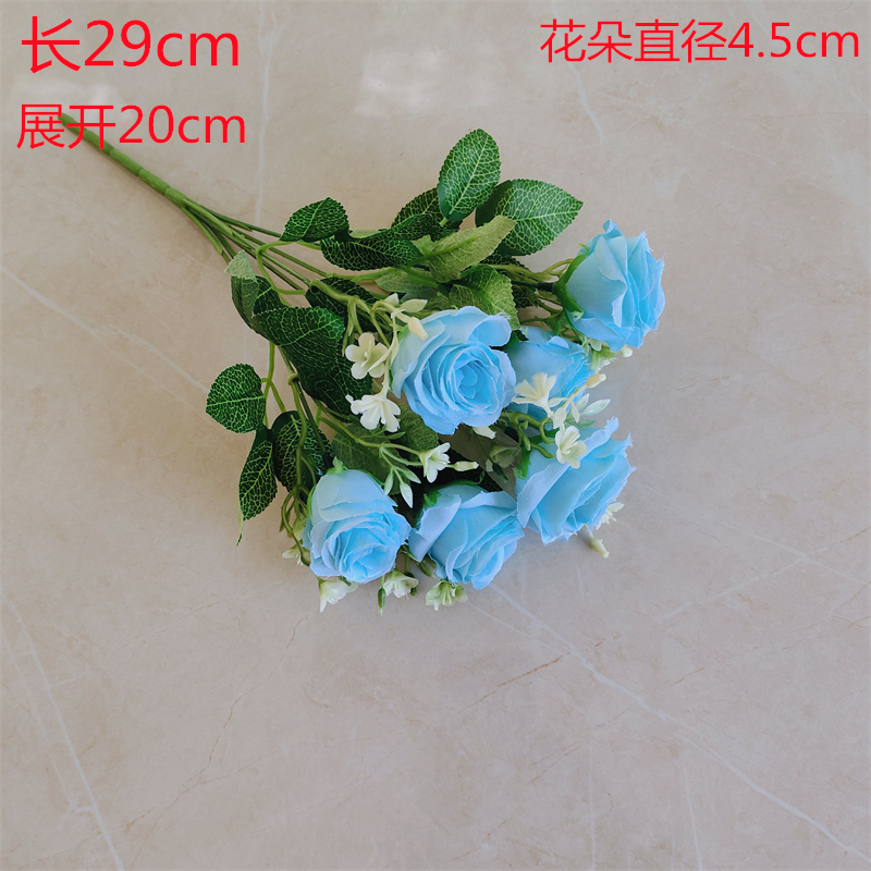 zh花玫瑰花摆设花束单支套装客厅装饰花艺塑料花绢花假花摆件|undefined
