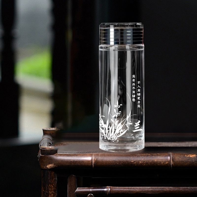 东海原矿原石水晶杯500ml车载办公杯定.制logo广告杯手工玻璃茶杯|undefined