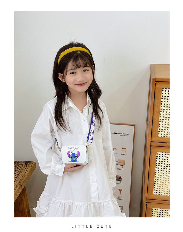 New fashionable children's single-shoulder crossbody snack bag PU cartoon cute Kuroshidi baby small bag for girls undefined