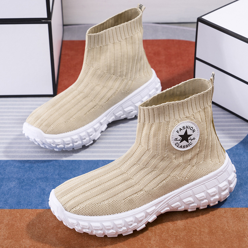 Spring And Autumn New Light Ladies Solid Bottom Socks Shoes High Top Sports Breathable Mesh Wholesale_voghion.com