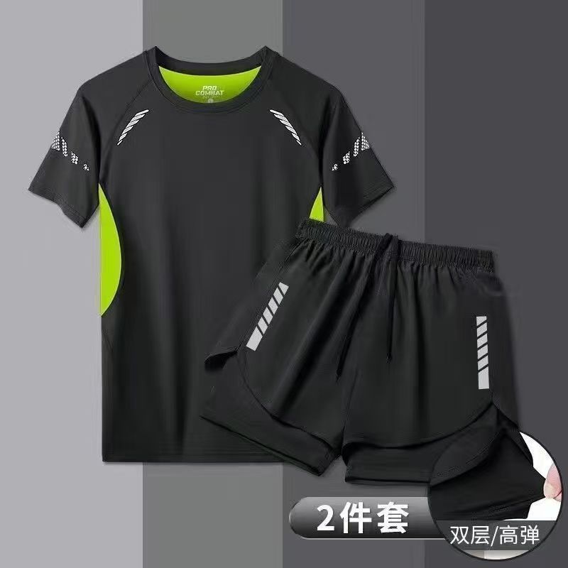 Swim Trunks and Swimsuit Set for Fitness, Spring and Summer Sun Protection, Surfing, Hot Spring Activities, Quick-Dry, Anti-Embarrassment, Three-Quarter Shorts