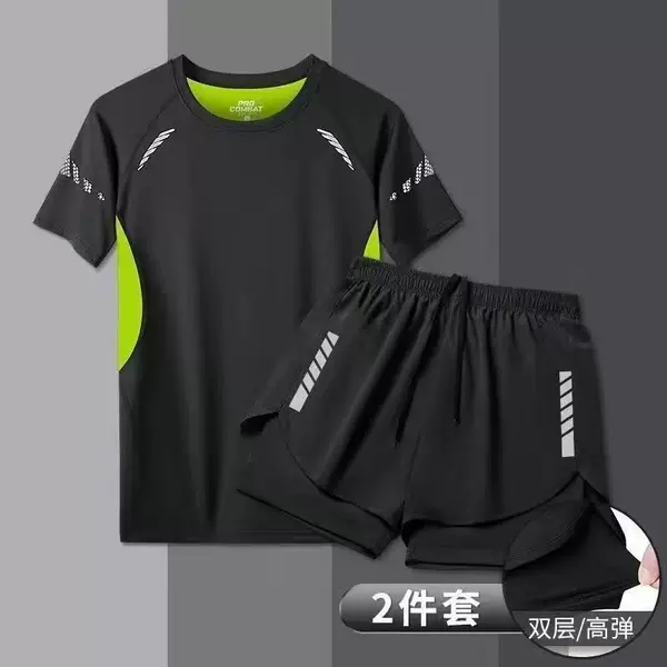 Swim Trunks and Swimsuit Set for Fitness, Spring and Summer Sun Protection, Surfing, Hot Spring Activities, Quick-Dry, Anti-Embarrassment, Three-Quarter Shorts