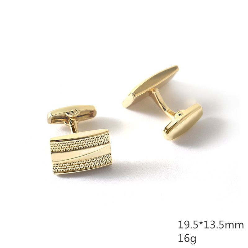 High Quality Rectangular Electroplated Gold Silver Cufflinks Sell Well For Men's French Gentlemen Cufflinks As Holiday Gifts_voghion.com