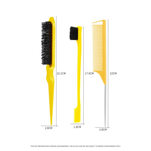 Amazon three-row hair comb makeup plate hair styling comb edge control eyebrow brush partition pointed tail steel needle set