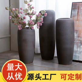 景德镇瓷器落地大花瓶 磨砂颜色釉花瓶现代田园风 陶瓷工艺品批发