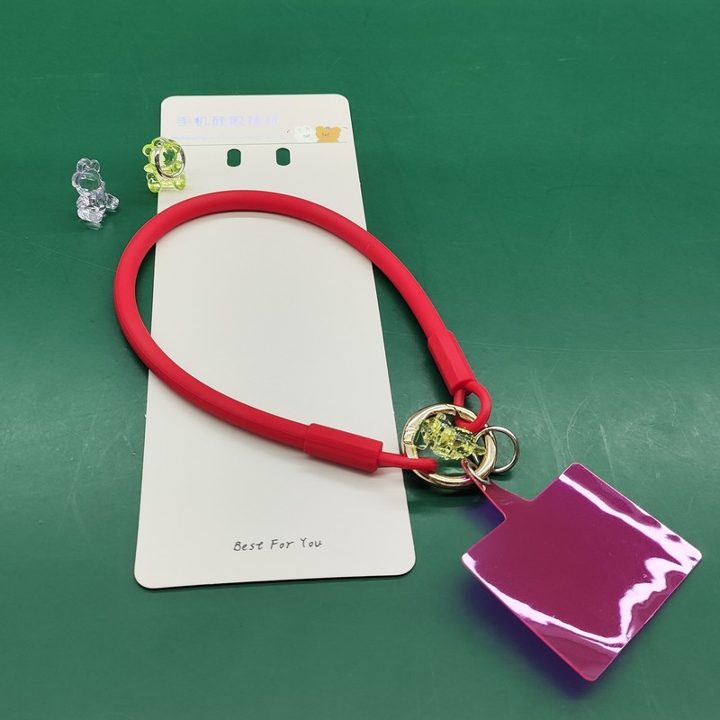 新品多巴胺硅胶手环手机壳挂绳含夹片钥匙扣挂件挂链手机壳通用|undefined