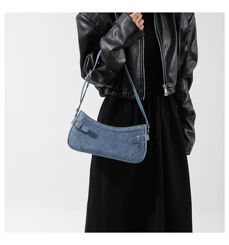 Sac à aisselle tendance cool hot girl 2024 début du printemps nouveau sac pour femme texture transfrontalière sac à main personnalisé rivet sac à bandoulière tendance_voghion.com
