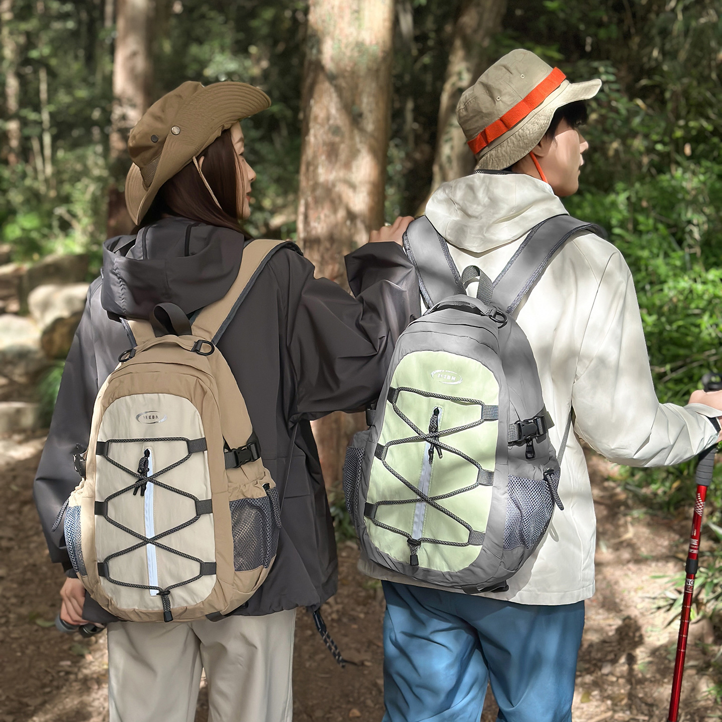Mochila de Senderismo y Montañismo de Nylon, Transpirable, para Deportes al Aire Libre