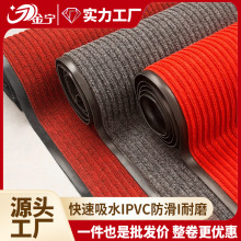 入户进门口地毯商用地毯酒店大门口迎宾脚垫防滑垫红色PVC双条纹