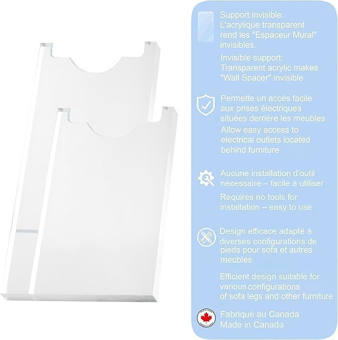 5mm沙发和床垫-通用墙壁亚克力垫片，保护墙壁防止加热器火灾风险