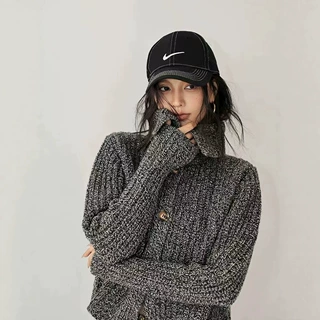 洋气软糯100%纯羊毛毛衣外套女翻领短款修身显瘦羊绒针织小开衫潮