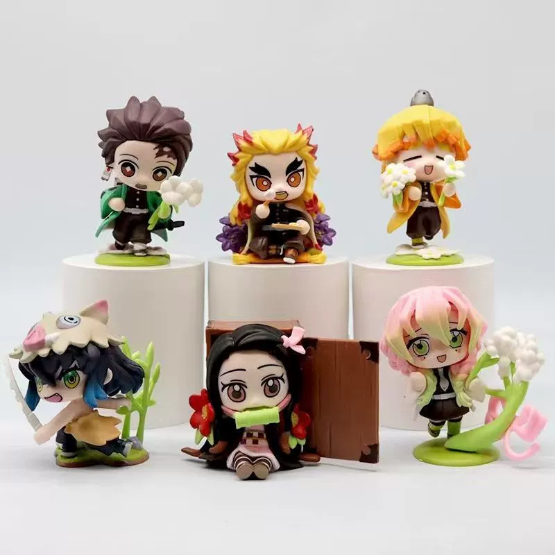 Фигура-аксессуар для подарка Demon Slayer Blind Box One-shot Birth Flower Tanjiro Nezuko Zenitsu Peripheral Model Ornament Gift