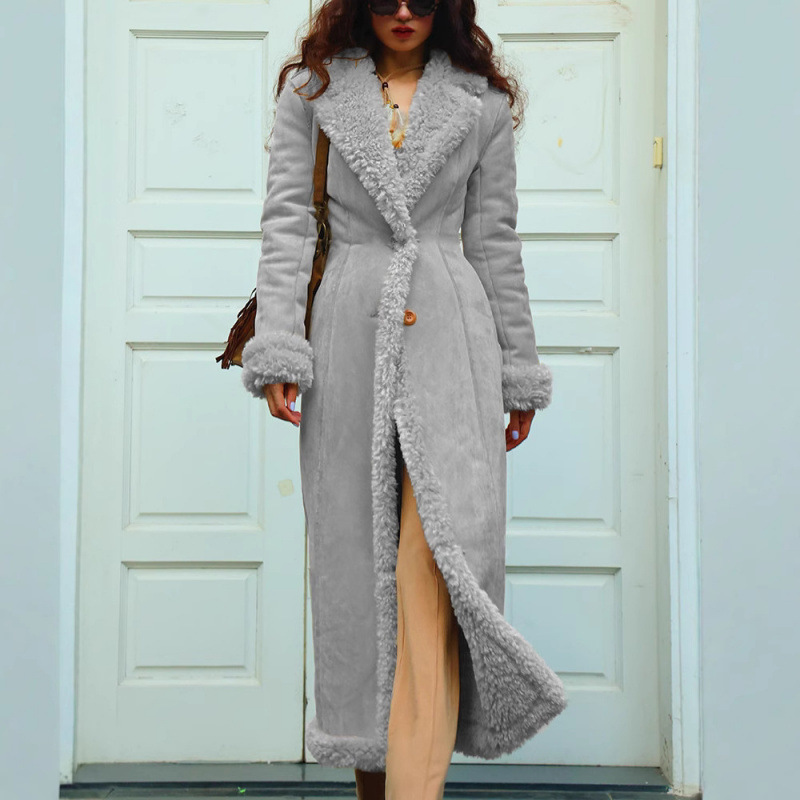 Cross-Border Amazon Women's Popular Style Elegant Pure Color Thickened Jacket Extended Warm Coat Cotton Coat for Women Autumn and Winter Cross-Border Amazon Women's Popular Style Elegant Pure Color Thickened Jacket Extended Warm Coat Cotton Coat for Women Autumn and Winter