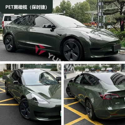 Cross-Border Wholesale Stickers: Auto Color Change Film - pet-black-olives-porsche-15216m