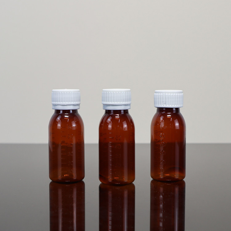 【批发】棕色塑料糖浆瓶60ml毫升 液体包装医药瓶 刻度鱼饵鱼药瓶
