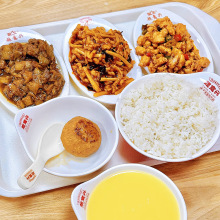 超意兴同款可换LOGO密胺餐具快餐店分餐食堂菜盘餐盘装菜专用菜碗