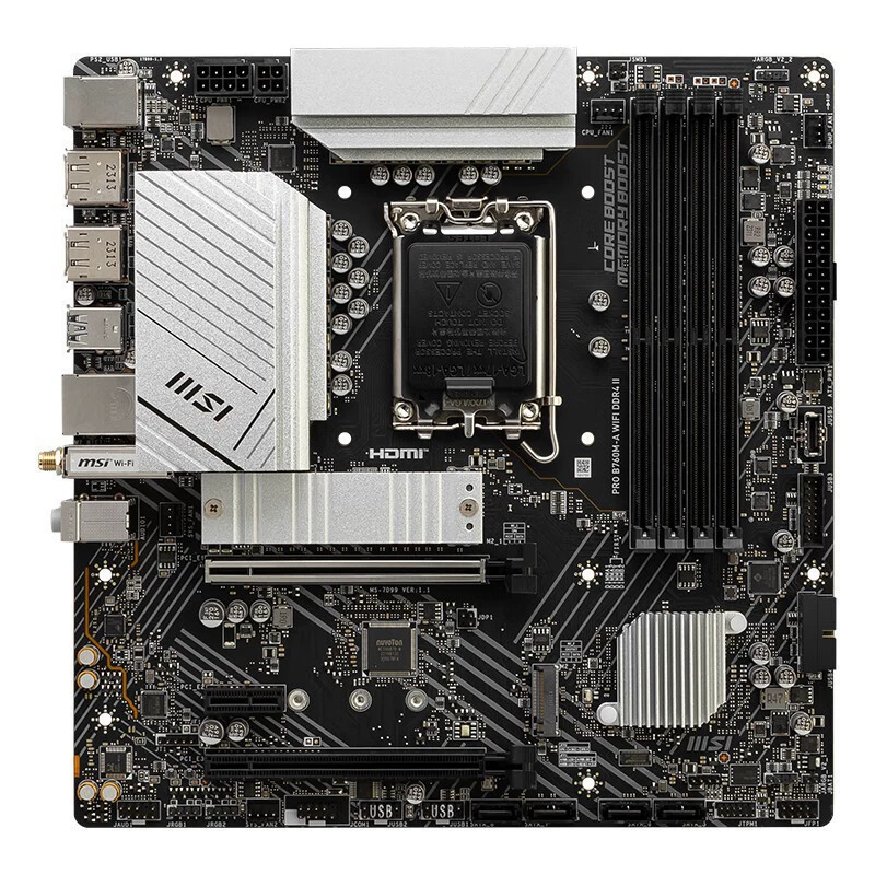 Материнская плата MSI PRO B760M-A WIFI DDR4 II, совместима с процессорами 13600KF/13400F
