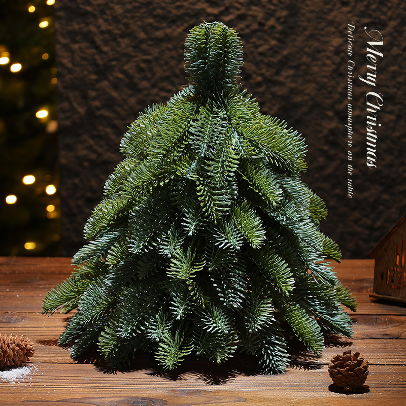 árbol de navidad mini árbol de navidad puro PE imitación de árbol de pino de alto nivel decoración de mesa de hotel