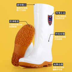 Supply of white rain boots for men, short, medium and high water shoes, velvet low-cut kitchen food factory work boots wholesale