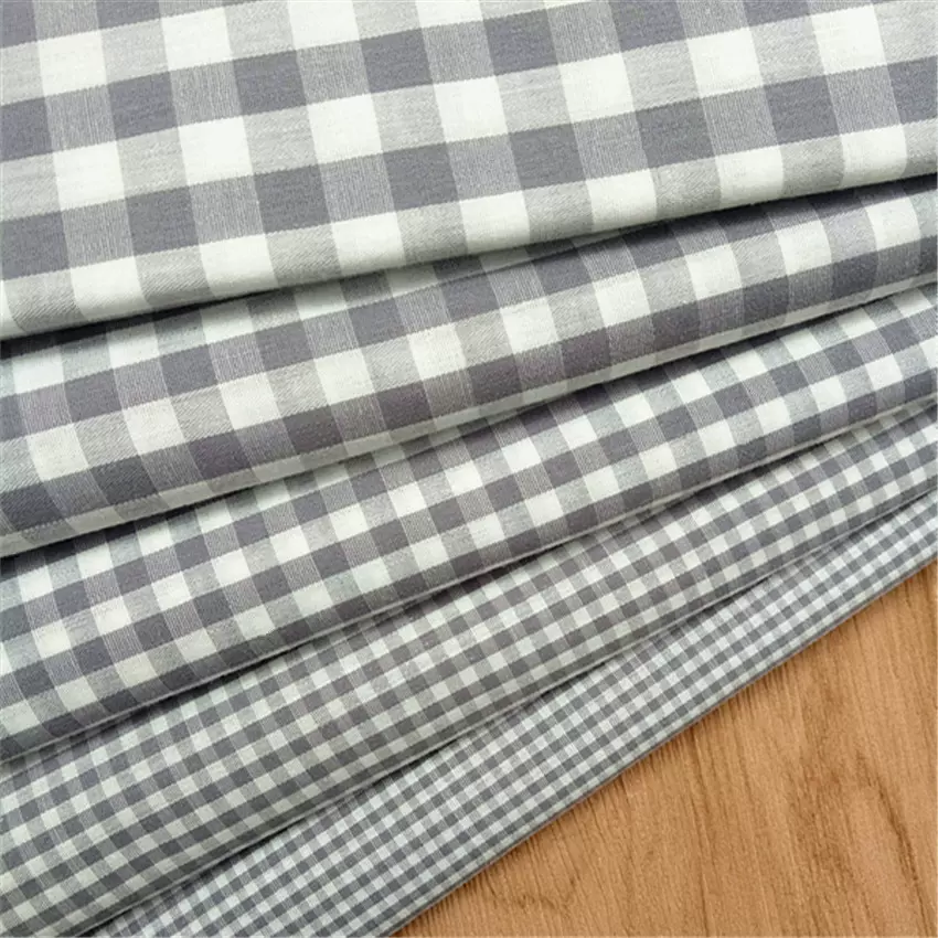 40s全棉朝阳格府绸衬衫裙子童装服装面料桌布现货批发 纯棉色织布