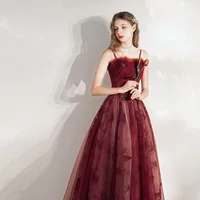 Winter red wedding dress for bride, long skirt, western style