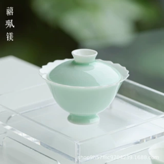禧珮镁盖碗小清新单色釉带盖泡茶碗日式小容量陶瓷茶碗女性茶具