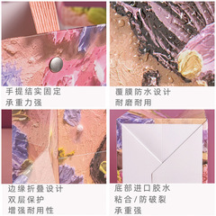 Beautiful goddess birthday oil painting gift bag literary handbag festival exquisite men and women bouquet packaging gift paper