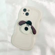 可爱狗狗支架波浪边框适用iPhone16pro max苹果15/14手机壳17小众