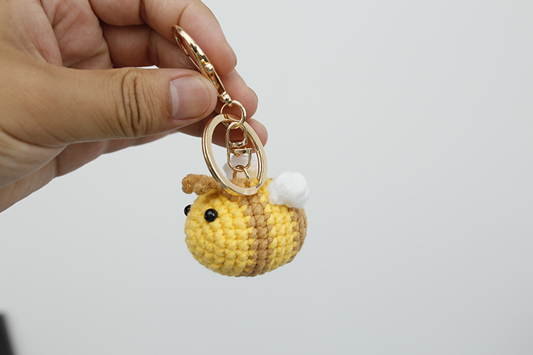 Bag Pendant, Keychain Classification 1 Piece Quantity 1 Piece Cute Bee Yarn Knitting Bag Pendant Keychain