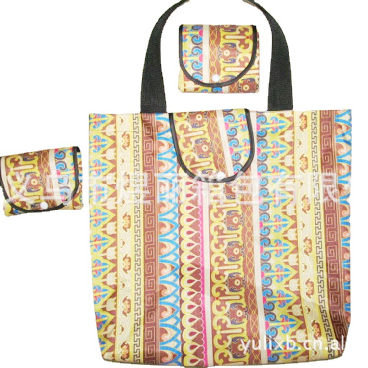 穆斯林手提环保折叠购物袋 彩色印花礼品布袋 便携折叠牛津布袋