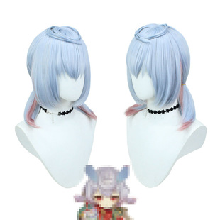 [Floating Art] Original cos God Mei Lu Xin Xi Ge Wen cos Wig Simulation Scalp Mixed with Pompous Silk Double Ponytail Wig