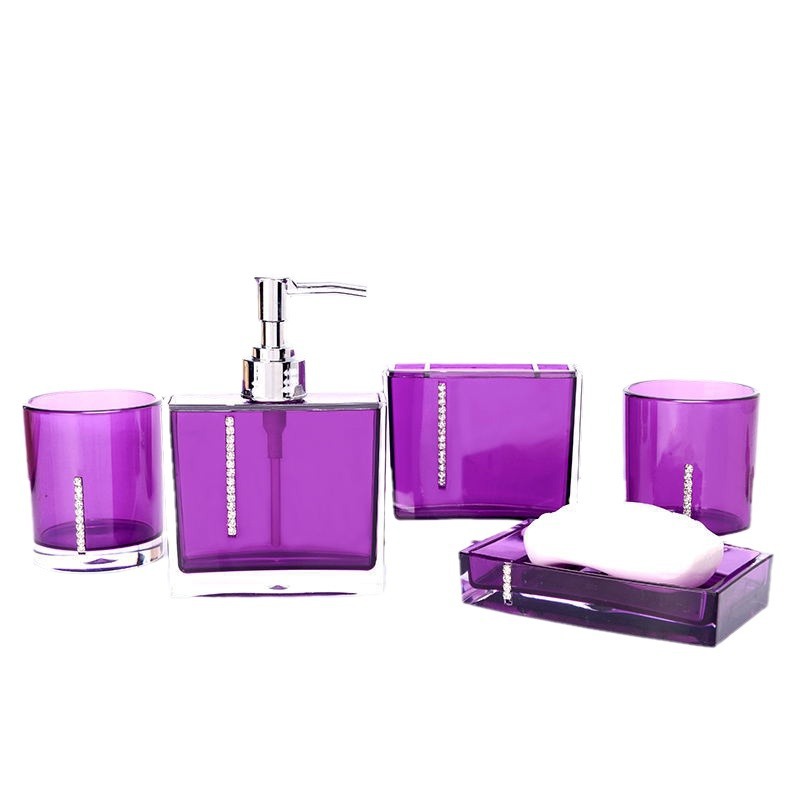 Traje de baño conjunto de cinco piezas de cuatro colores europeo simple regalo de boda creativo acrílico baño lavado conjunto de artículos sanitarios